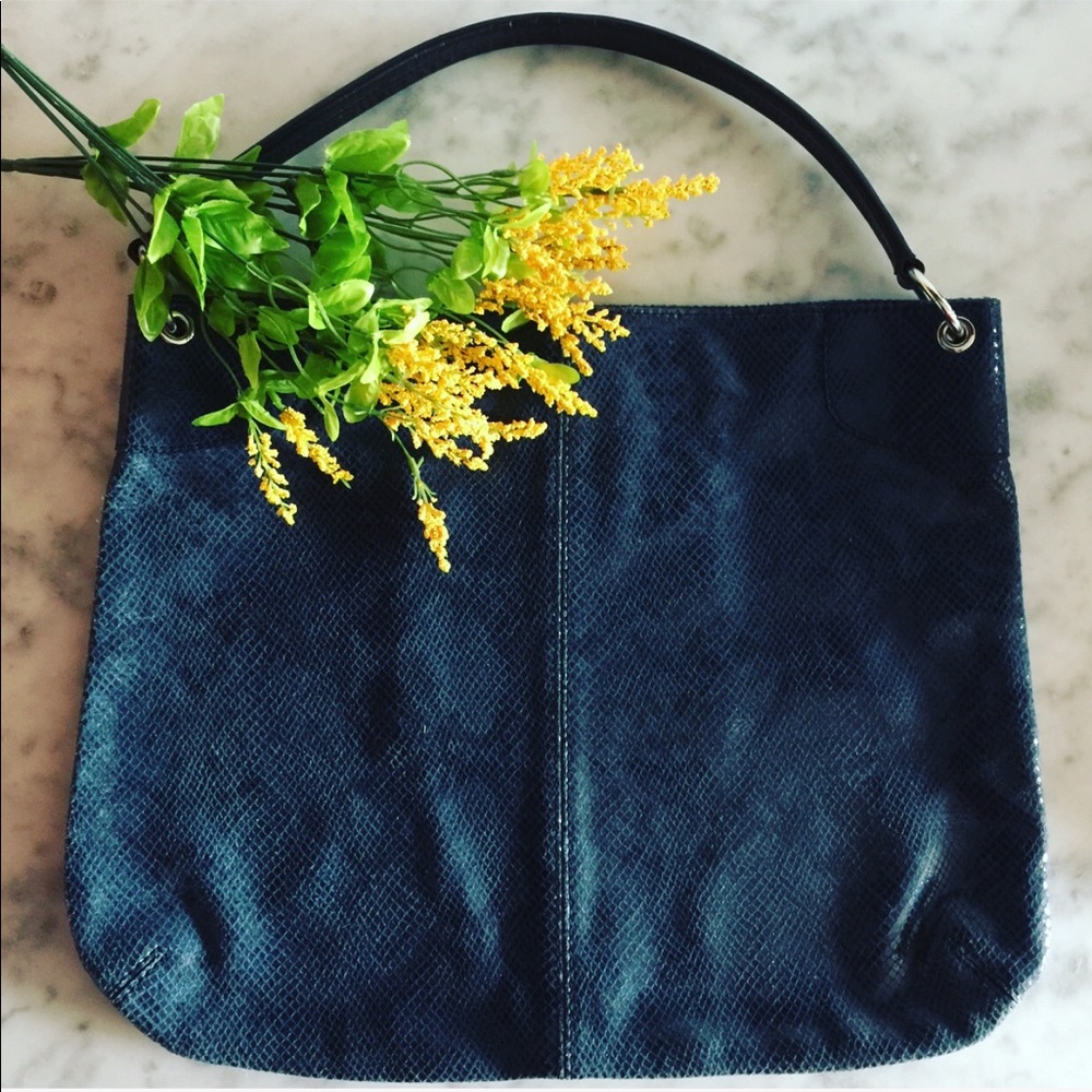 Banana Republic Snakeskin Embossed Leather Bag
